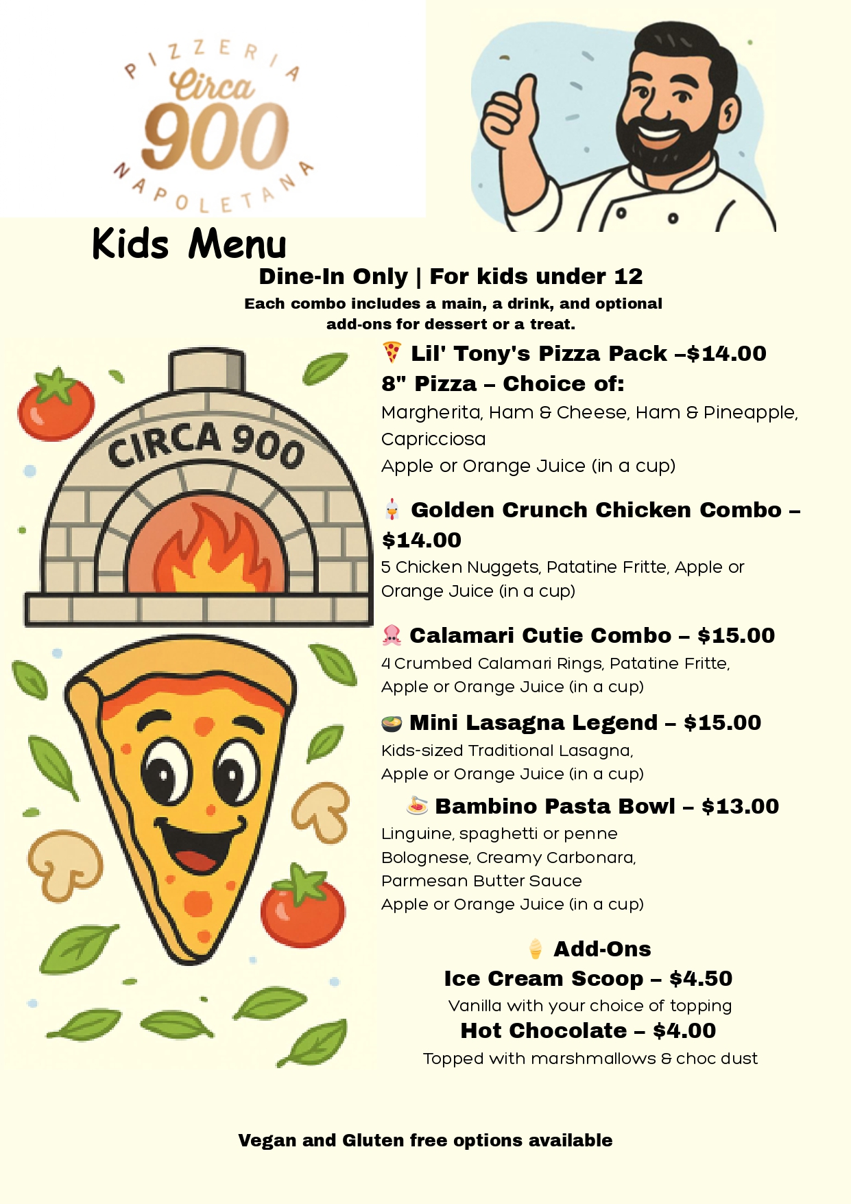 Correct Kids Menu